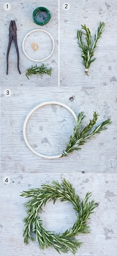 the instructions for making a wreath out of branches