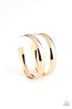 Kick Em To The CURVE  Gold Paparazzi  Hoop Earrings - sofancyjewels Paparazzi Accessories Jewelry, Paparazzi Accessories, Inspired Jewelry, Paparazzi Jewelry, Gold Bar, Gold Hoops, Gold Hoop, Gold Hoop Earrings, Rose Gold Ring