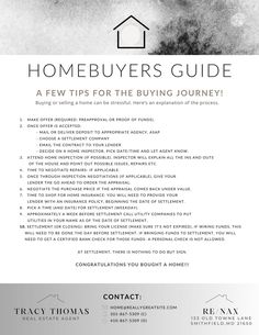 the home buyer's guide is shown in black and white