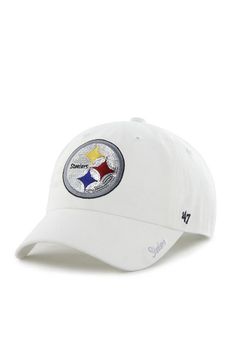 47 Pittsburgh Steelers White Sparkle Womens Adjustable Hat - 4808110 Steelers Women, Cleveland Browns Logo, Steelers Gear, Pitt Panthers, Steeler Nation, Steelers Fan, Moms Crafts, Browning Logo, Pittsburgh Penguins