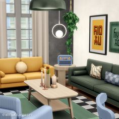 Cozy Colorful Apartment 💛 A small studio apartment with a colorful palette furnished mostly with the new Cozy Kitsch kit! The color scheme has pops of yellow, green, blue, and orange combined with both dark and light wood. No CC and Maxis Match the sims 4 interior || the sims 4 apartment || the sims 4 apartment ideas || sims 4 apartments || sims 4 apartment plans #EAPartner #thesims4 #simshouse #simsbuild #showusyourbuilds #sims4maxismatch #sims4housebuild #simshome #dreamhouse #sims