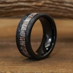 Whiskey Barrel Wedding, Antler Wedding Rings, Deer Antler Ring, Western Rings