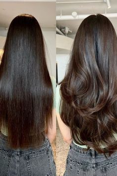 Long Straight Hair With Layers, Straight Hair With Layers, Layered Haircuts Straight Hair, U Cut Hairstyle, Layered Haircuts Straight, Layered Hair Ideas, Straight Wavy Hair, Straight Layered Hair