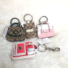 Coach Keychain Bundle Multicolor Pink Brown Green Keychain Bundle, Coach Keychain, Coach Accessories, Pink Brown, Green And Brown, Green Color, Green Colors, Bundles, Women Accessories