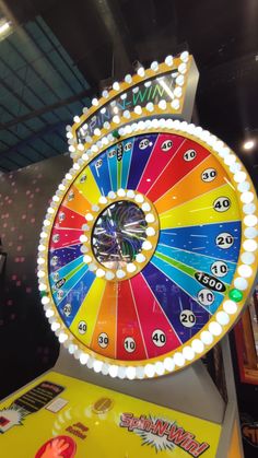 a brightly colored wheel of fortune on display