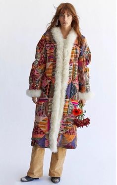 NWT Free People Caravan Patchwork Shearling Trim Coat $1200 Elevate your wardrobe with this stunning Free People Caravan Patchwork coat. Featuring a classic long line, silhouette with shearing trim for added dimension. This coat is sold out everywhere and very hard to find. This piece is a must-have for any boho fashionista and a perfect addition to your winter collection. Length 46 inches Bust 45 inches Sleeve 25 inches  New with tags. Label has been marked to prevent return to retail store. Conservative Outfits, Patchwork Coat, Fur Clothing, 2020 Fashion Trends, Winter Boho, Free People Jacket, Shearling Coat, Boho Outfits, Caravan