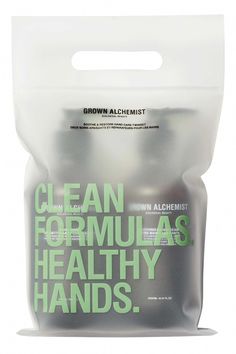 a bag of clean formulas for healthy hands