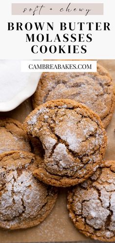 molasses cookies on parchment paper. Molasses Cookies With Butter, Crumbl Molasses Cookies, Date Molasses Cookies, Maple Molasses Cookies, Molassass Cookie, Soft Chewy Molasses Cookies, Bourbon Molasses Cookies, Thick Molasses Cookies, Brown Butter Molasses Cookies