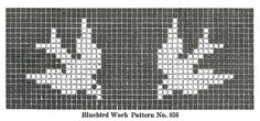 a black and white photo with the words bluebird work pattern no 58 on it