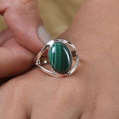 "Malachite Ring, 925 Sterling Silver Ring, Double Stone Ring, Promise Ring, Engagement Ring, Malachite Gemstone Ring, Natural Malachite Ring Gemstone Name - Malachite Stone Quality - AAA Ring Size - US-7.5,8 / UK-O,P Weight - 3.43 gm Stone Shape - As shown in the picture We serve complete 925 sterling silver Jewelry and genuine properties of the stone. The products are dispatched from the small business from UK Product Quality and Packaging - Our all products are 925 Silver Stamped which shows t Silver Malachite Rings As Gift, Green Malachite Rings With Polished Finish, Silver Malachite Gemstone Ring, Malachite Rings Suitable For Gifts, Oval Malachite Emerald Ring, Malachite Gemstone Ring, Malachite Rings As Gifts, Malachite Rings Gift, Green Malachite Rings For Anniversary