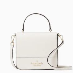 Kate Spade Staci Square Crossbody White In Color New With Tag Minnie Mouse Purse, Kate Spade Staci, Kate Spade Minnie Mouse, Foldover Crossbody Bag, Bags Kate Spade, Spring Bags, Small Crossbody Purse, Kate Spade Purse, Crossbody Wallet