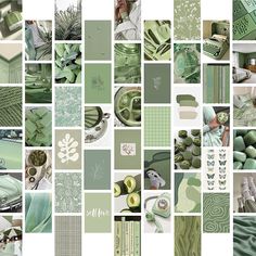 sage green wall collage poster cards set of 50 roomtery Foto Muro Collage, Green Room Decor, Collage Des Photos, Collage Mural, Sage Green Bedroom, Sage Green Walls, Bedroom Decor For Teen Girls, Indie Room Decor, Poster Photo