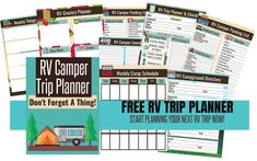 the rv camper trip planner is on display