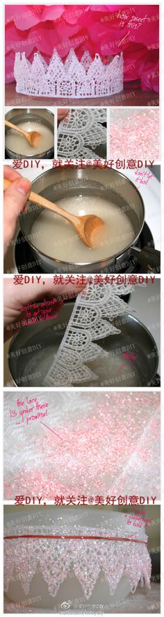 the instructions for how to make lace doily