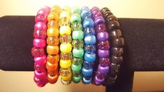 Handmade bracelets are a great accessory to wear all year around.  Most bracelets are made with stretchy cording. Cheap Novelty Rainbow Beaded Bracelets, Diy Kandi, Rave Accessories, Kandi Bracelets, Memory Wire Bracelets, Beaded Bracelets Diy, Wire Bracelet, How To Raise Money, Diy Bracelets