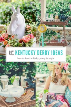 a collage of photos with the words diy kentucky derby ideas