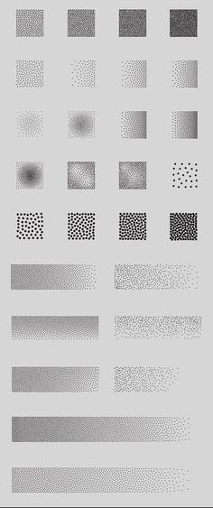 an array of different lines and dots on a gray background