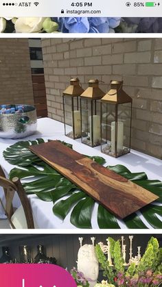 the table is decorated with flowers and candles