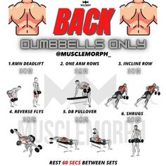 the back dumbbells only poster shows how to use it for chest workouts