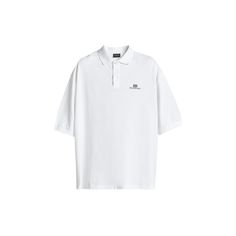 Balenciaga piqué polo shirt  Spread collar; two-button placket Embroidered logo at chest Short sleeves Oversized fit Pullover style Cotton/polyester Made in Portugal Oversized Polo Shirt, Oversized Polo, Balenciaga Mens, Bergdorf Goodman, Button Placket, Oversized Fits, Pullover Styling, Balenciaga, Portugal