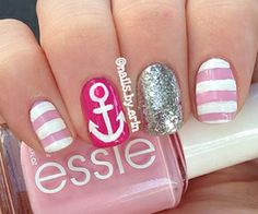 Sailor Nails, Anchor Nail Art, Nautical Nail Art, Anchor Nails, Nautical Nails, Creative Nails, Gorgeous Nails