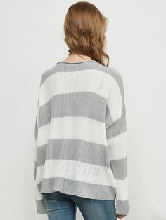 Material. Made of soft and comfortable polyester. this striped knitted sweater is casual and daily. make you feel comfy for a whole day. Features. Round neck. flare long sleeve. oversized fit. trendy contrast block color design. Flat Knitted technics. stretchy and cozy relaxed fit. OCCASIONS. Very suitable for home. indoor. vocation. school. work. office. outdoor. party. club. travel. dating. daily. shopping and so on. GREAT FOR A GIFT. This knitted cardigan sweater is perfect for daily. you can go with any pants and dress or boots you like. No matter how in fall. spring or early winter. you can sent as gift for anyone looking for lightweight. soft. comfy fashion sweater. Knitted Cardigan Sweater, Striped Knitted Sweater, Block Color, Early Winter, Flare Long Sleeve, Office Outdoor, Trumpet Sleeve, Tie Front Blouse, Comfy Fashion