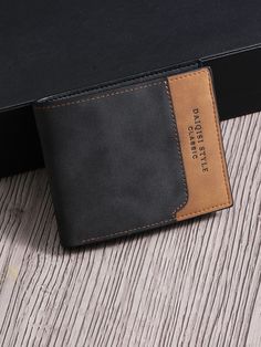 Multicolor  Collar  PU Leather Letter Small Wallet Embellished   Men Bags Designer Luxury Wallets For Men, Luxury Designer Men's Wallets, Luxury Men's Wallets For Daily Use, Luxury Handmade Men's Wallets, Luxury Brown Men's Wallet, Leather Wallet Design, Fashion Technology, Trending Items