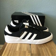 Adidas Busenitz Vulc Ii - Men’s Shoes Multiple Sizes Black/White Classic Sneakers. Condition Is New With Box. Adidas Cushioned Skate Shoes, Adidas Rivalry Low, Nmd Sneakers, Adidas Busenitz, Adidas Tubular Shadow, Adidas Originals Nmd, Adidas Skateboarding, Mens Training Shoes, White Leather Sneakers