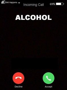 an iphone screen with the words alcohol on it and two different buttons that appear to be in