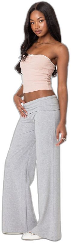 Casual Full Length Yoga Pants For Lounging, Trendy Fall Leisure Bottoms, Trendy Stretch Sweatpants For Lounging, Comfortable Yoga Pants For Spring, Trendy Fall Bottoms For Leisure, Trendy Gray Pants For Leisure, Trendy Baggy Loungewear Bottoms, Spring Full Length Yoga Pants For Lounging, Spring Full-length Yoga Pants For Lounging