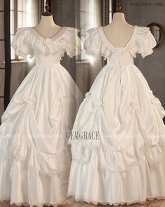 10% off now|Free shipping world-wide. Retro Princess Ballgown Satin Ruffled Wedding Dress with Bubble Sleeves at GemGrace. Click to learn our pro custom-made service for wedding dress, formal dress. View #BallGownWeddingDresses for more ideas. Victorian Ball Gown With Ruffles For Wedding, Victorian Ball Gown Wedding Dress With Ruffles, Victorian Ruffled Ball Gown For Wedding, Satin Victorian Ball Gown For Wedding, Victorian Satin Dress With Ruffles For Wedding, Princess Style Fitted Wedding Dress With Ruffles, Victorian Ball Gown Dress With Ruffles, Satin Ball Gown With Ruffles, Satin Ruffle Ball Gown