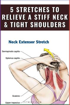 Find relief for a sore, stiff neck with these 5 simple stretches and exercises that target tension and provide natural pain relief. Includes neck rolls, back and shoulder stretches using a towel or yoga strap. Relax tight muscles and increase mobility with these easy neck remedies to relieve discomfort fast! Shoulder Pain Remedies, Neck Muscle Pain, Neck Pain Stretches, Stiff Neck Relief, Neck And Shoulder Stretches, Neck Pain Exercises, Shoulder Pain Exercises, Neck And Shoulder Exercises, Simple Stretches