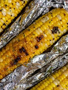 grilled corn on the cob in aluminum foil