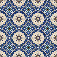 an abstract pattern with blue, yellow and white colors