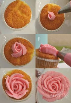 how to frost cupcakes with pink icing