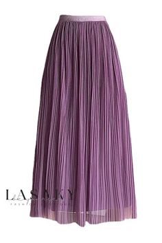 Lasaky - Professional Mesh A-Line Pleated Midi Skirt featuring Elegant High-waisted Drape Cellulose Fiber, Mid Length Skirts, Skirt Skirt, Color Fabric, Pleated Midi Skirt, Types Of Skirts, Skirt Length, Pleated Skirt, Fabric Color