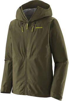 a green jacket with the word columbia written on it, and yellow zippers at the bottom