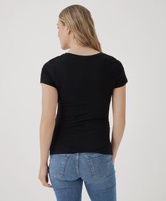 Our maternity line is designed to fit your true size before pregnancy. We recommend choosing your maternity size based on your pre-pregnancy size. Length, size M: 30" Before Pregnancy, Pre Pregnancy, Womens Maternity, Nordstrom Store, V Neck Tee, Fair Trade, Classic Looks, Organic Cotton, Nordstrom