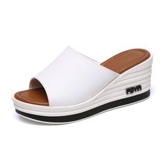 Summer Mode Womens Casual Breathable Slip on Beach Slippers Ladies Flip Flops, Women Platform Sandals, Slippers Summer, Women Slides, Fur Shoes, Home Shoes, Beach Slippers, Pu Heels, Wedge Heel Sandals