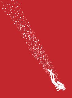 a man falling down from the sky with stars coming out of his head and body