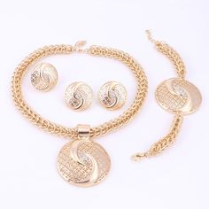 Item Type: Jewelry Sets Gender: Women Material: Gold / Silver Plated Alloy, Crystal Necklace Length: 45 + 5 cm / 17.72 + 1.97 inch Earrings Size: 3 cm / 1.18 inch Pendant Size: 5.2 cm / 2.05 inch Bracelet Length: 22 + 4 cm / 8.66 + 1.57 inch Ring Size: Adjustable Package Includes: 1 x Necklace 1 Pair of Earrings 1 x Bracelet 1 x Ring Gold Alloy Jewelry, Gold Alloy Jewelry Sets For Party, Gold Alloy Party Jewelry Sets, Gold Metal Jewelry Sets For Party, Gold Plated Alloy Jewelry Sets, Gold-plated Alloy Jewelry Sets, Yellow Gold Round Jewelry Sets, Gold Metal Costume Jewelry Sets, Gold Round Alloy Necklaces