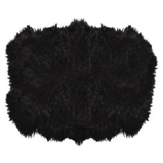 a black furry rug on a white background