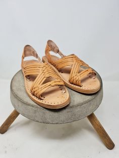 "*We offer two types of shipping, one free and one accelerated. When completing your order please choose the type of shipment that suits you best Huarache handcrafted style. Each piece involves a unique work since Mexican artisans dedicated their talent in the manual elaboration of each piece. Let's continue to give value to the artisanal and acquire one of these beautiful huaraches of many decades of history tradition and style. The term \"huarache\" comes from the \"kwarachi\" voice of the Pur Leather Huarache Sandals With Woven Single Toe Strap, Leather Huarache Sandals With Rubber Sole For Vacation, Brown Woven Leather Open Toe Huarache Sandals, Leather Huarache Sandals For Beach With Stitched Sole, Leather Huarache Sandals With Stitched Sole For Beach, Summer Huaraches With Woven Sole In Natural Color, Leather Huarache Sandals With Rubber Sole For Beach, Summer Natural Color Huaraches With Woven Sole, Natural Woven Leather Huarache Sandals For Summer