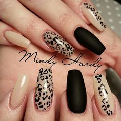 32 Leopard Print Nail Designs Cheetah Nail Designs, Cheetah Nails, Leopard Print Nails, Black Nail Art, Leopard Nails, Animal Print Nails, Fancy Nails, Trendy Nails, Nail Art Design