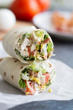 two wraps are stacked on top of each other