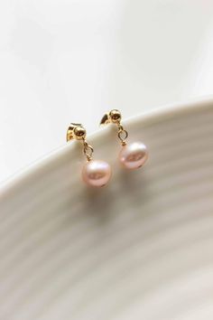 Essential Pearl Earrings - Complete. Studio Pearl Earrings Designs, Classic Pearl Earrings, Shine Jewelry, Modern Addition, Pearl Design, Gold Filled Earrings, Freshwater Cultured Pearls, One Tree, Pink Pearl