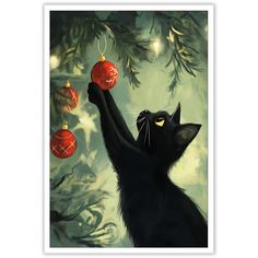 PRICES MAY VARY. Festive Cartoon Art: This cute black cat Christmas wall art features trendy cartoons of cats and a Christmas tree, adding a playful touch to your holiday decorations. High-Quality Print: The posters are printed on premium canvas material, ensuring vibrant colors and sharp details that will enhance any room's aesthetic. Versatile Decor: Suitable for various spaces including the bathroom, bedroom, living room, office, farmhouse, kitchen, and more, these posters can be easily displayed in any area of your home. Funny and Colorful: The artwork showcases funny and colorful cat illustrations, bringing a joyful and cheerful atmosphere to your living space. Easy to Hang: Each poster comes with pre-installed hooks for hassle-free installation, allowing you to instantly transform yo Funny Christmas Paintings, Christmas Cat Painting, Christmas Canvas Art Easy, Christmas Painting On Canvas, Christmas Cat Art, Winter Living Room, Office Farmhouse, Scary Christmas