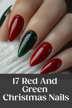 Get into the holiday spirit with these festive red and green Christmas nails! This easy nail art idea combines traditional colors to create a stunning and joyful look perfect for the season. Whether you're a nail art pro or just starting out, these red and green Christmas nails are simple to recreate at home. Add a touch of sparkle or keep it subtle - the choice is yours! Elevate your holiday style with this fun and vibrant nail design that will surely get you in the festive mood. Green Plaid Christmas Nails, Red Christmas Chrome Nails, Green Simple Christmas Nails, Holiday Nail Ideas Simple, Dark Red And Green Nails, Red And Green Holiday Nails, Simple Red And Green Christmas Nails, Dark Green And Red Nails, Green Red And White Nails