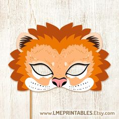 Lion Mask Printable Animal Masks Halloween Costume Safari - Etsy Animals Mask, Printable Animal Masks, Mask Printable, Masks Halloween, Animal Halloween Costumes, Lion King Birthday, Printable Masks, Lion Mask, Lion Costume