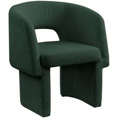 a green chair that is shaped like a curve